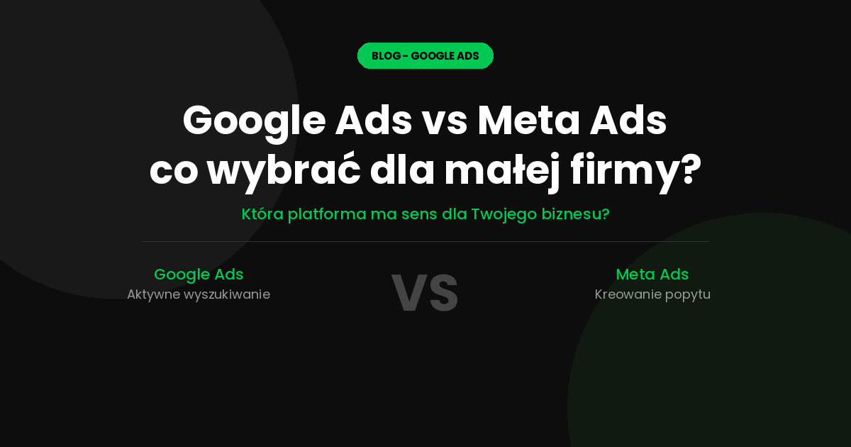 Google Ads vs Meta Ads – co wybrać dla małej firmy?