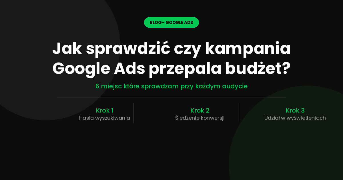 Jak sprawdzić czy kampania Google Ads przepala budżet